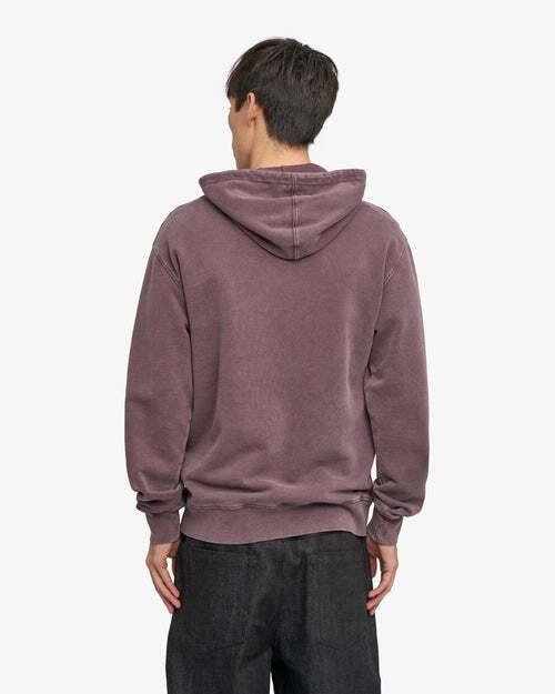 Colorful Standard Classic Organic Hoodie Herren Faded Grape am Model – Rückansicht